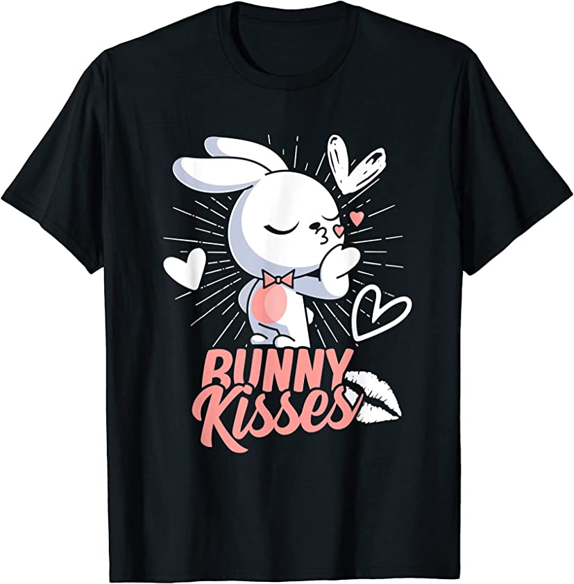 Bunny Kisses Heart Rabbit Happy Easter Egg Hunting Spring T-Shirt