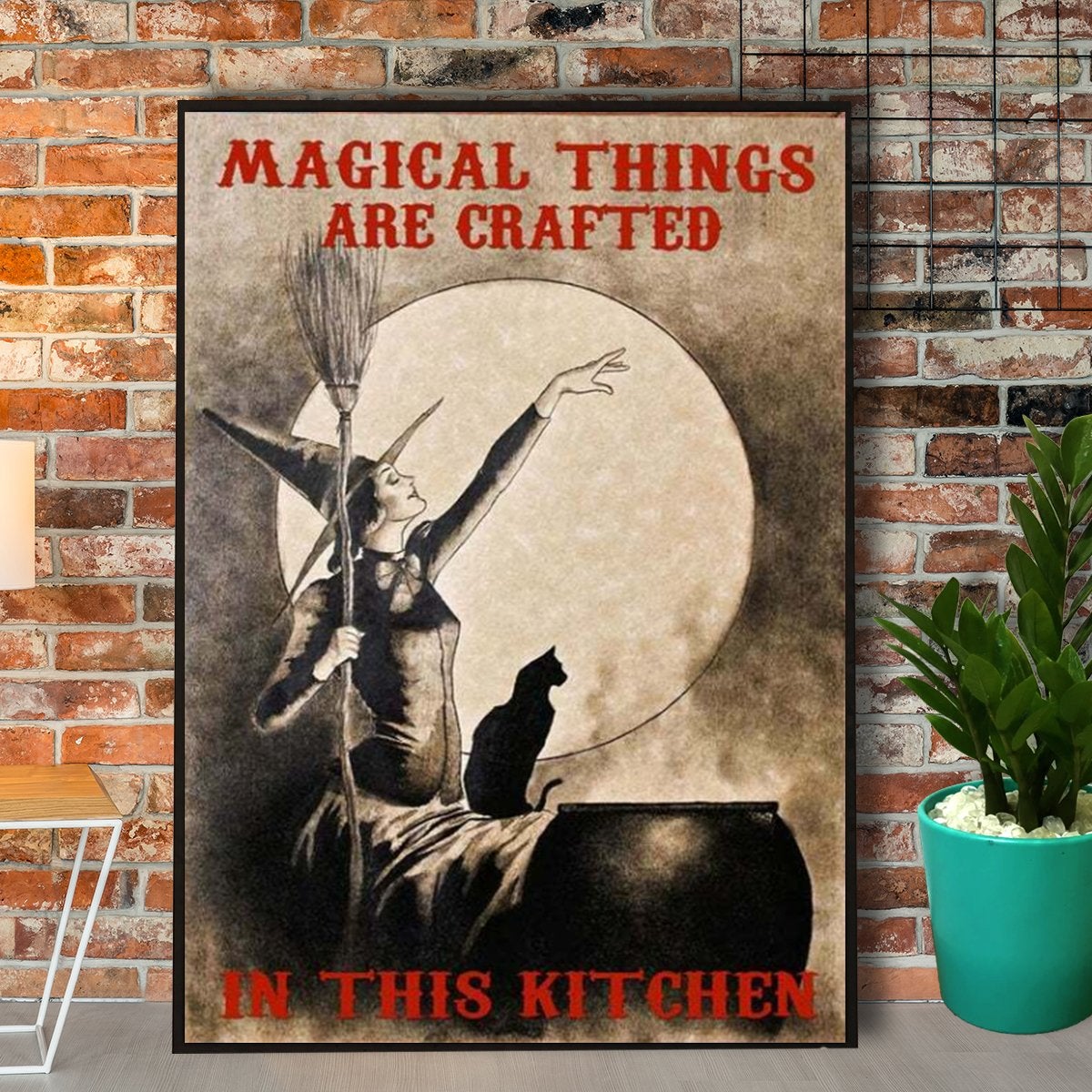 Witch Halloween Magical Things Are Chafted In This Kitchen Canvas And Poster, Canvas Prints, My Poster Wall, Canvas Wall Art, Wall Decor Visual Art, Halloween Gift, Happy Halloween