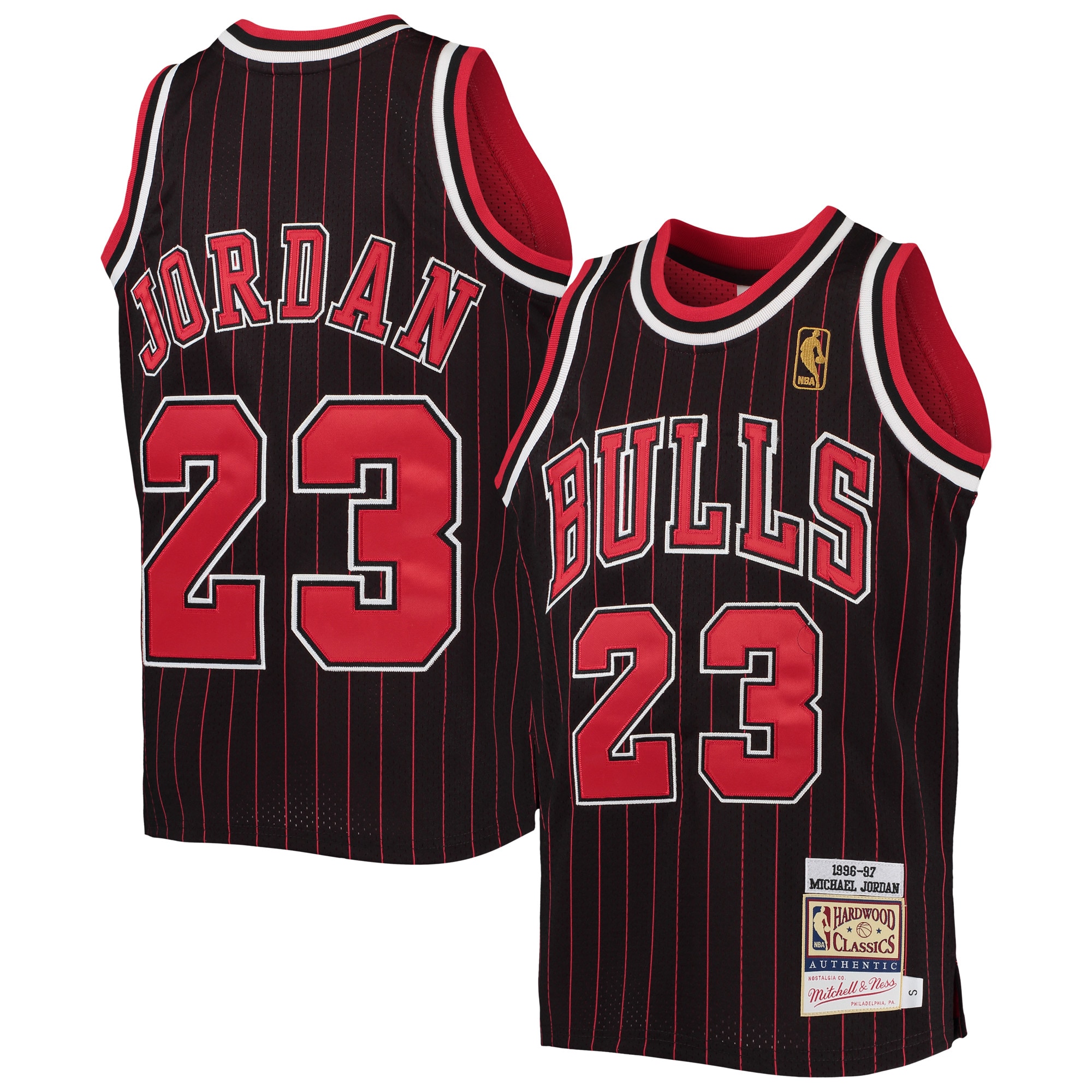 Michael Jordan Chicago Bulls Mitchell & Ness Youth 1996-97 Hardwood Classics Authentic Jersey – Black/Red