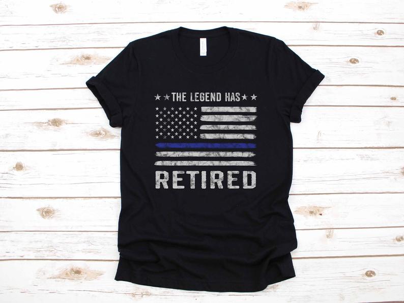 Dreameris Retired Police Officer Legend Retirement Party Gift T Shirt Long Sleeve Sweatshirt Hoodie Tank Top