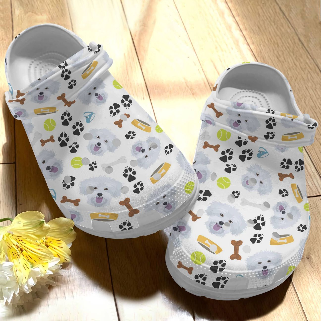 Dog Personalize Clog, Custom Name, Text, Fashion Style For Women, Men, Kid, Print 3D Maltese V1 N