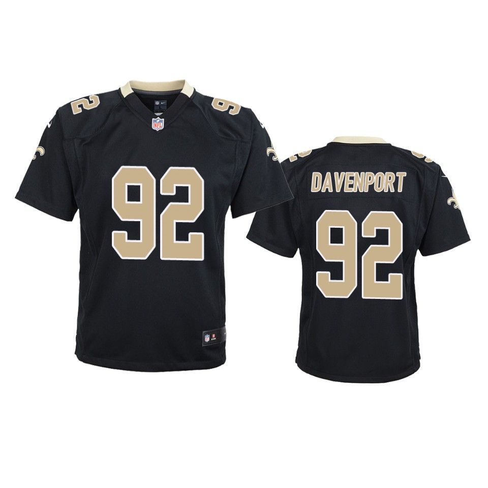 New Orleans Saints Marcus Davenport Game Black Youth Jersey