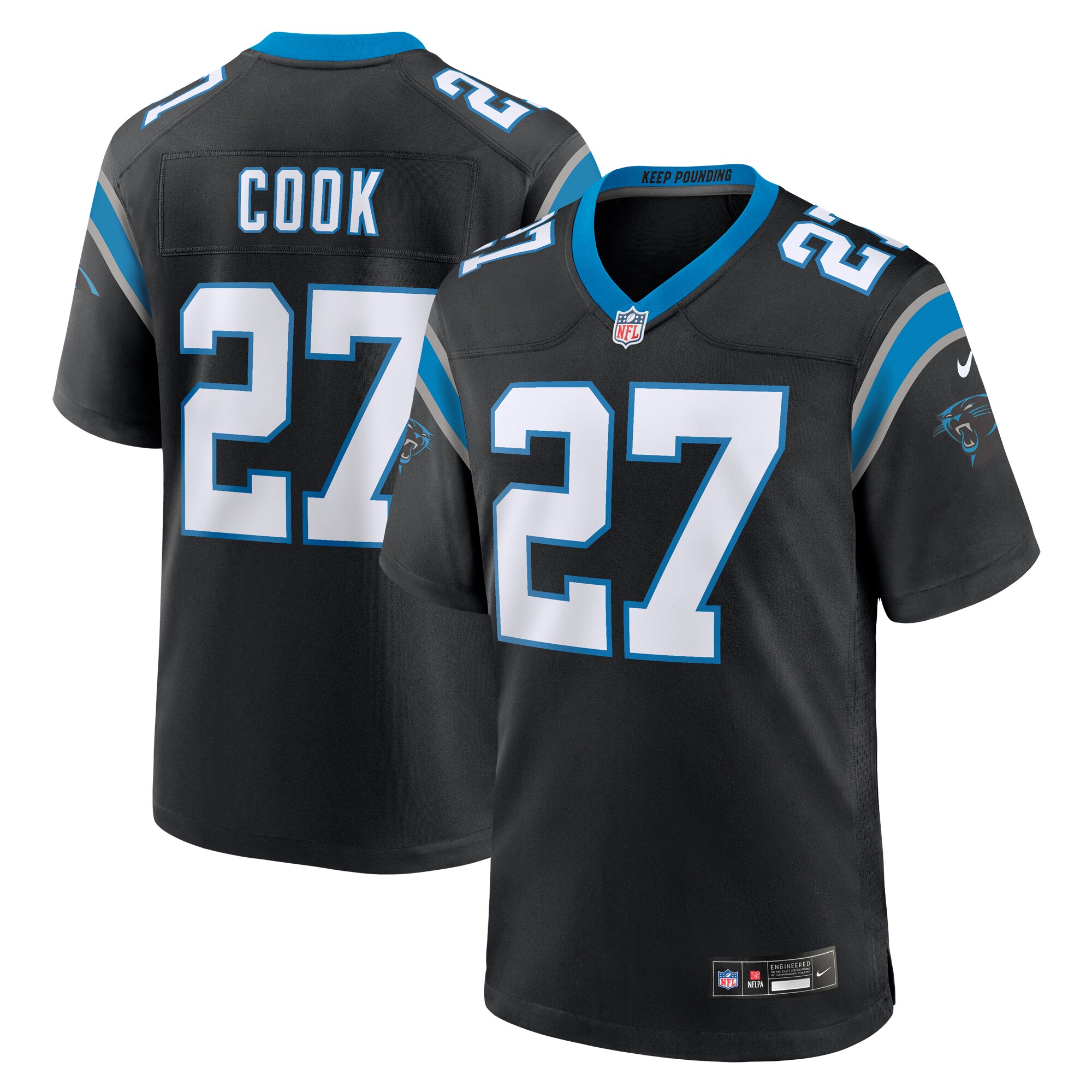 Alex Cook Carolina Panthers Game Jersey – Black