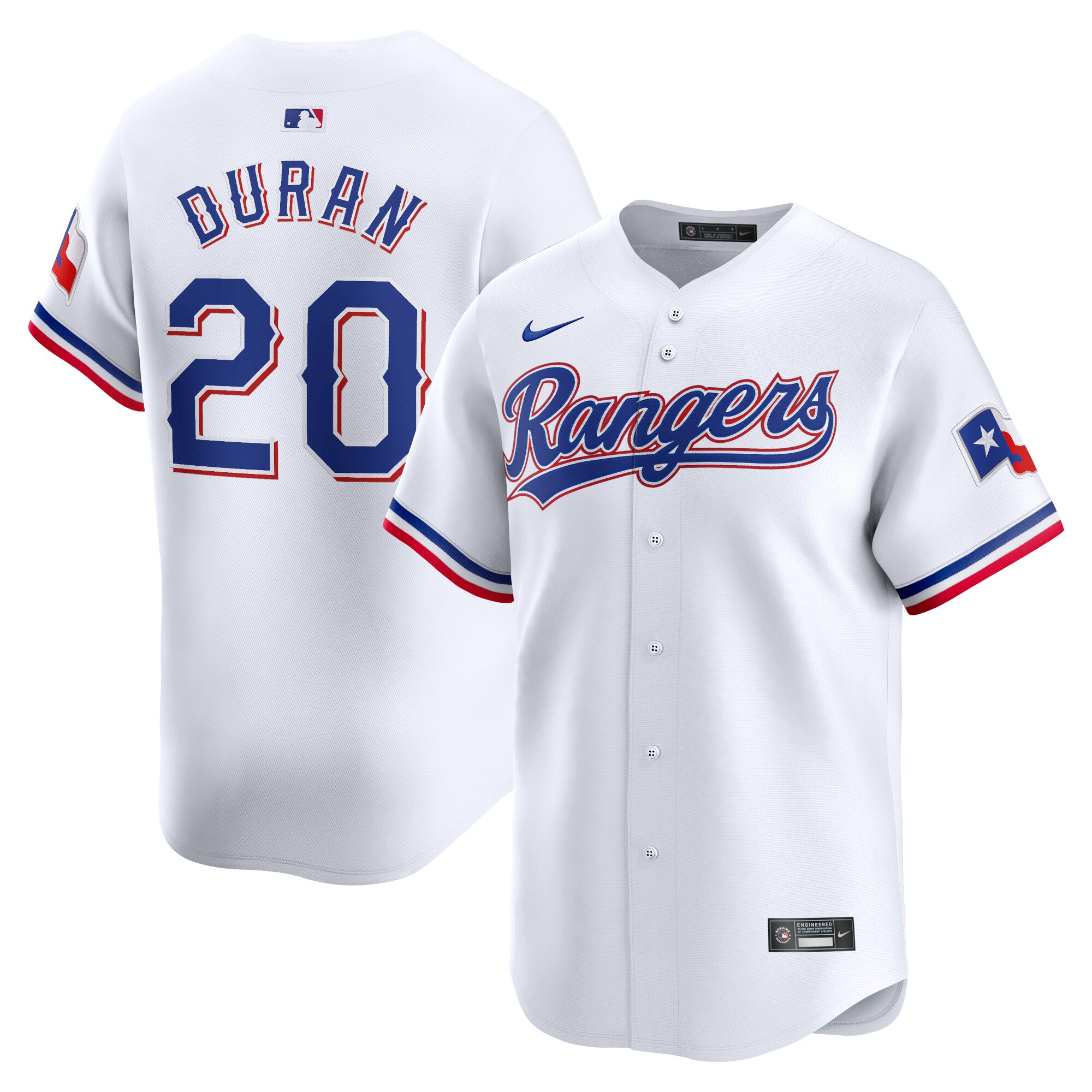 Ezequiel Duran Texas Rangers Home Limited Player Jersey – White