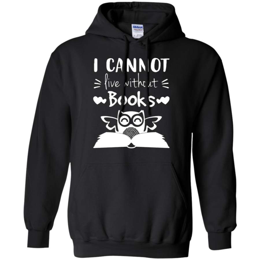 AGR I Cannot Live Without Books Cute Owl Hoodie