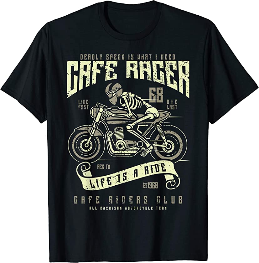 Cafe Racer Shirt Life is a Race Motorcycle Club Vintage