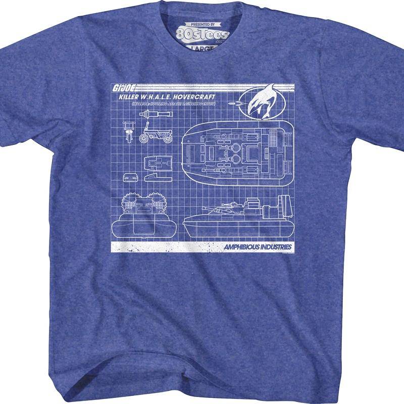 Youth Killer WHALE Hovercraft Blueprints GI Joe Shirt