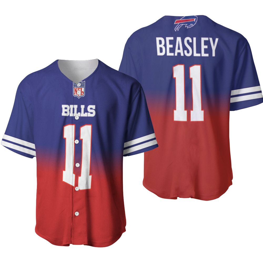 Buffalo Bills Cole Beasley #11 Great Player NFL American Football Team Royal Color Crash 3D Designed Allover Gift For Bills Fans Baseball Jersey