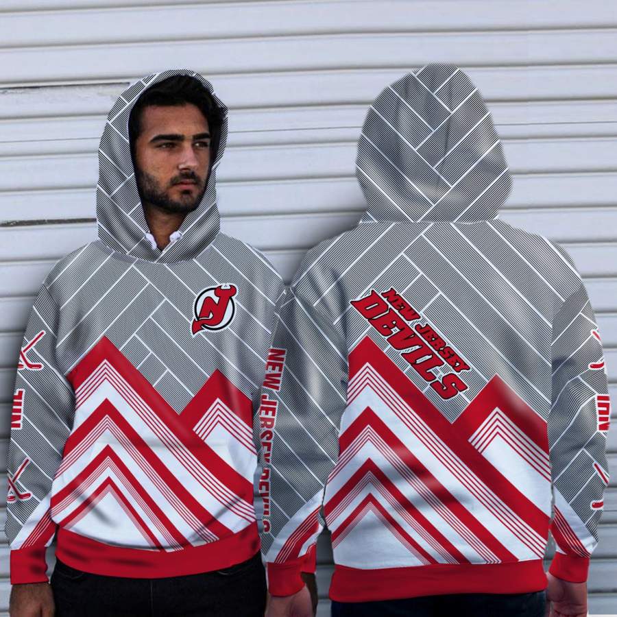 Black Cross Line New Jersey Devils Hoodie