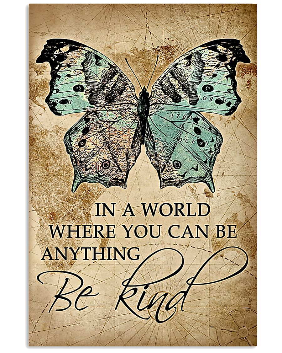 Butterfly Wall Art In A World Where You Can Be Anything Be Kind Butterfly Canvas Wall Art, Home Decor