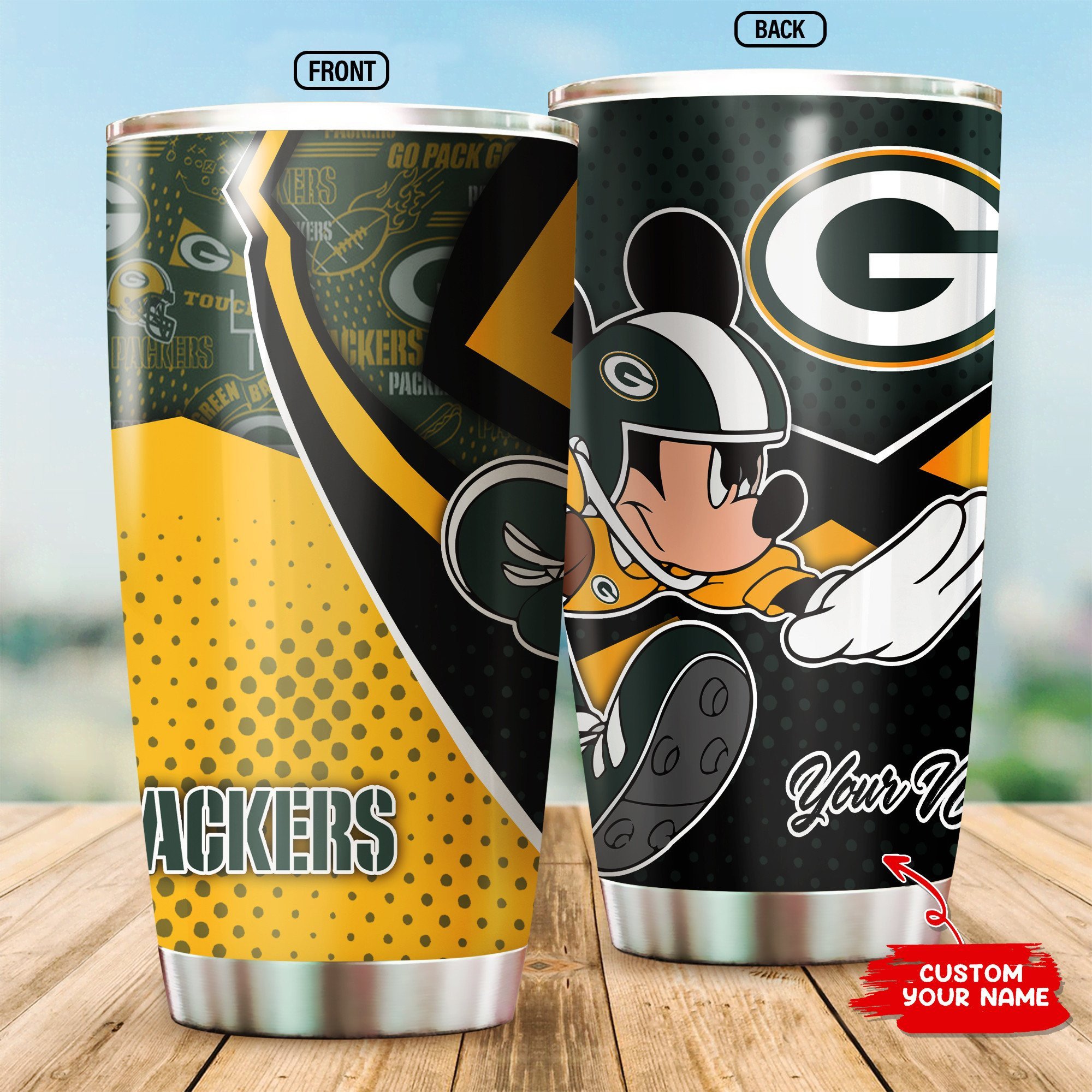 Green Bay Packers Custom Name Tumbler Bg204