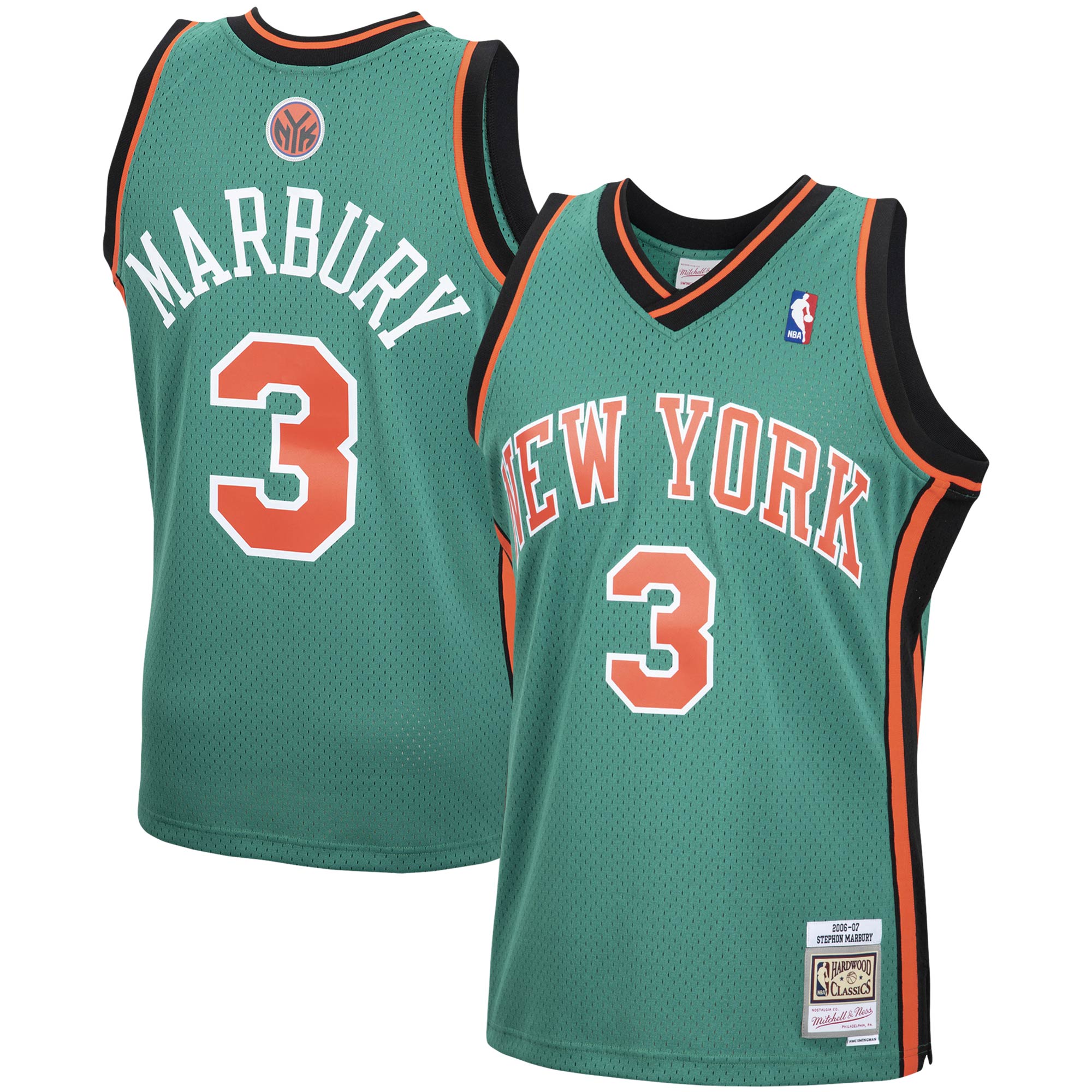 Stephon Marbury New York Knicks Mitchell & Ness 2001/02 Hardwood Classics Swingman Jersey – Green