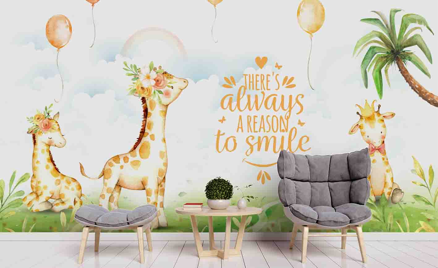 3D Giraffe Animal  Wall Mural Wallpaper Sf164