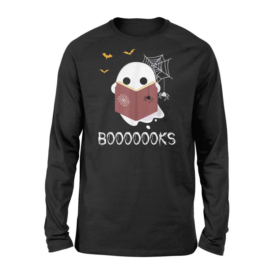 Booooooks  Funny Boo Read Books Reading Halloween Gift – Premium Long Sleeve