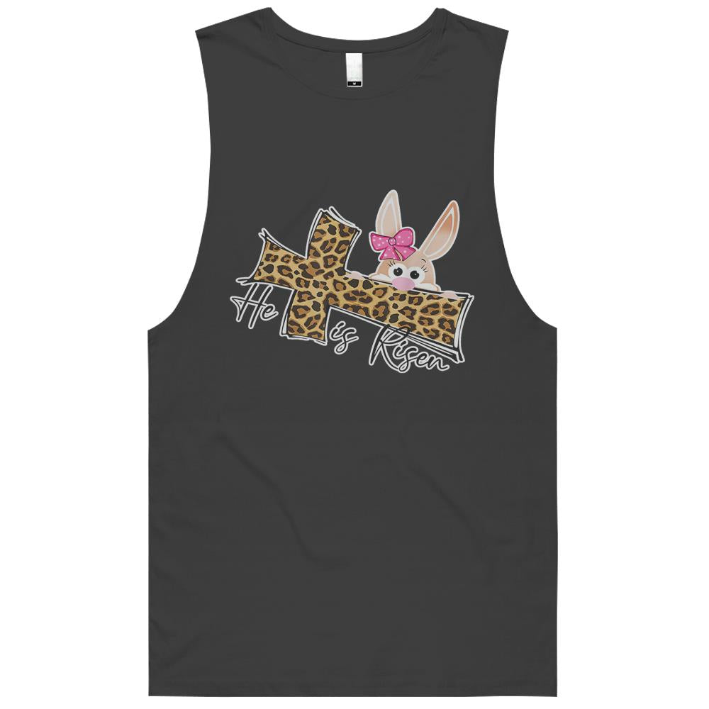 Easter For Christian Teen Girls Mom He Is Risen Leopard Tank Top