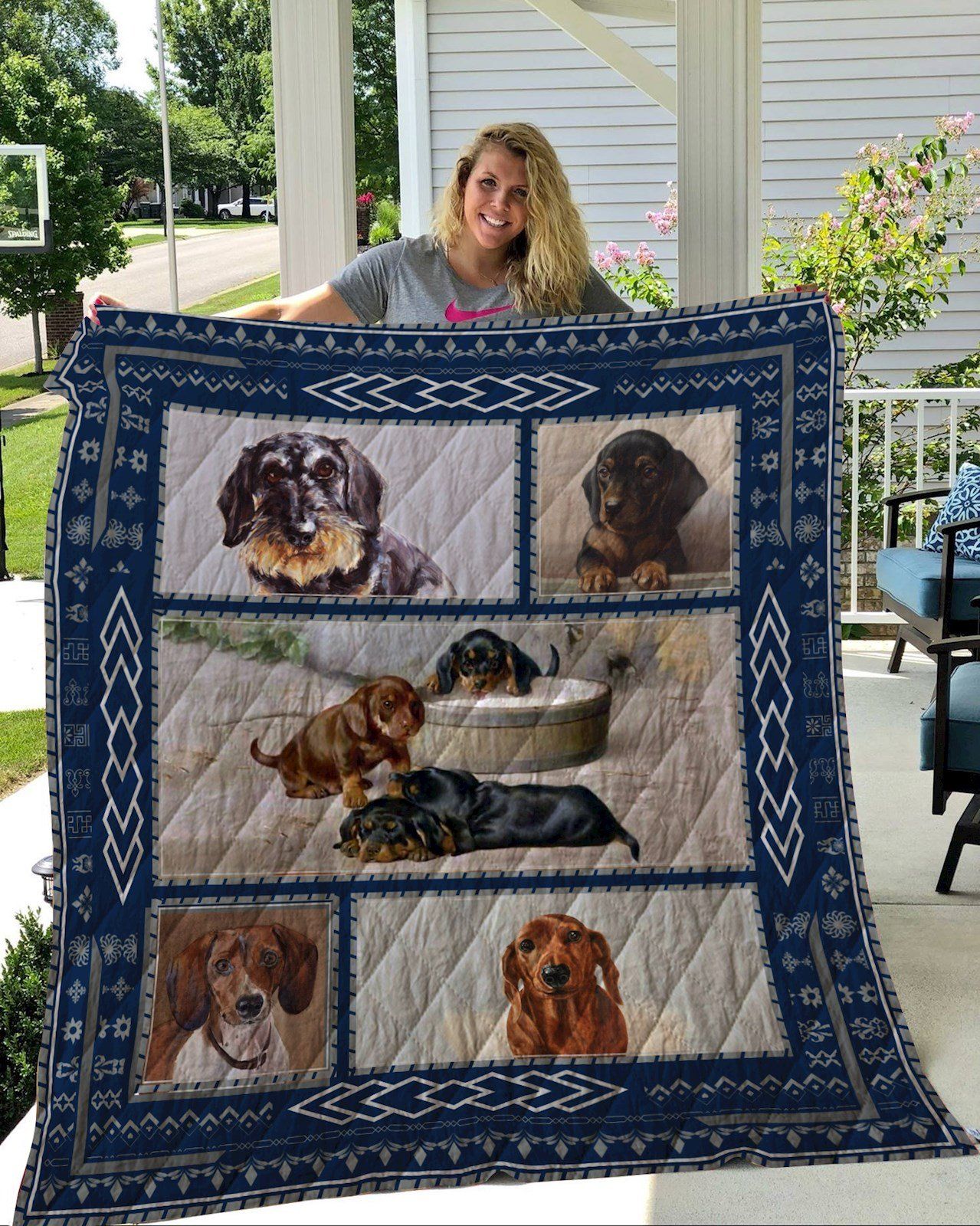 Dachshund 5 3D Quilt Blanket HGM26