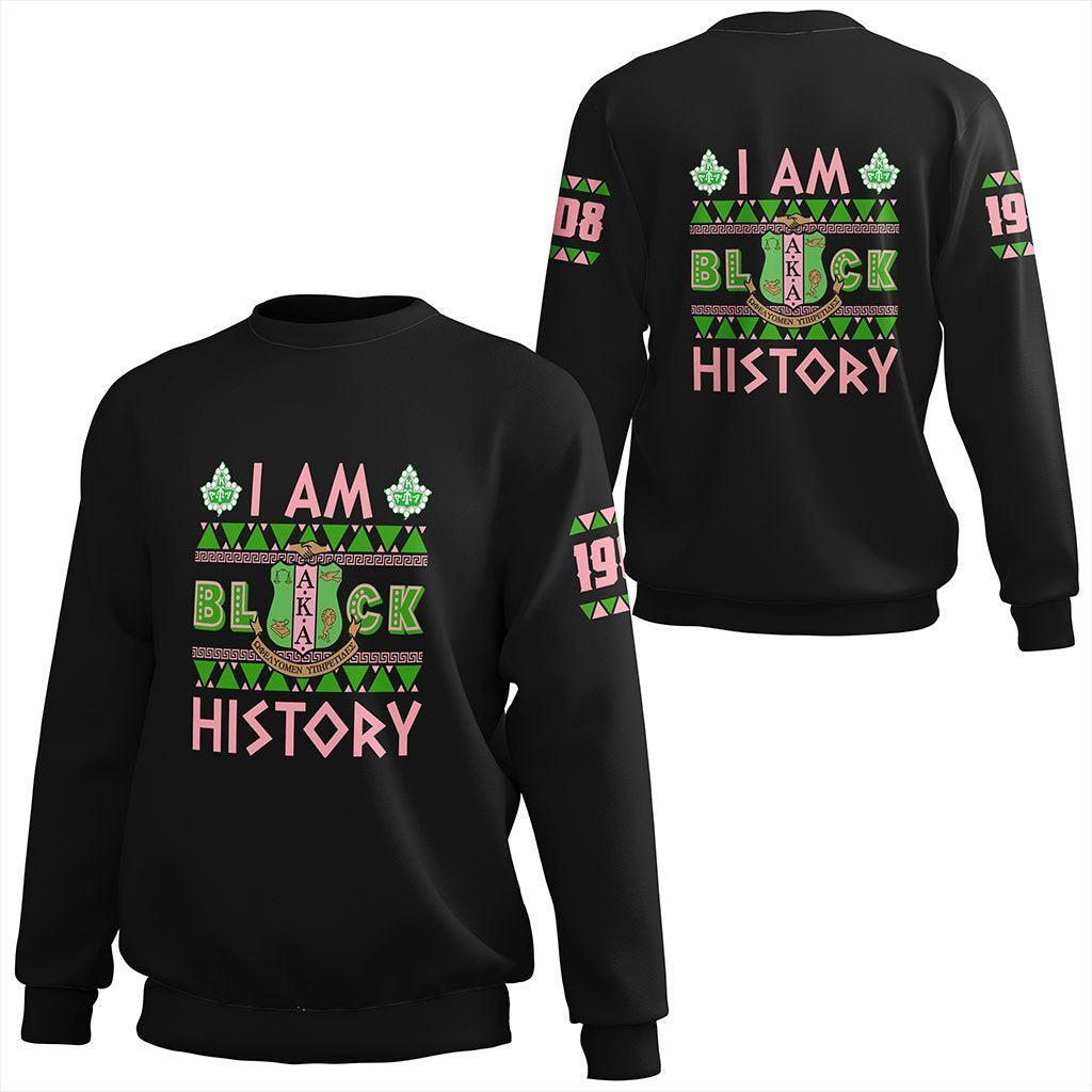 Greek Life Sweatshirt – I Am Black History Alpha Kappa Alpha Sweatshirt J0