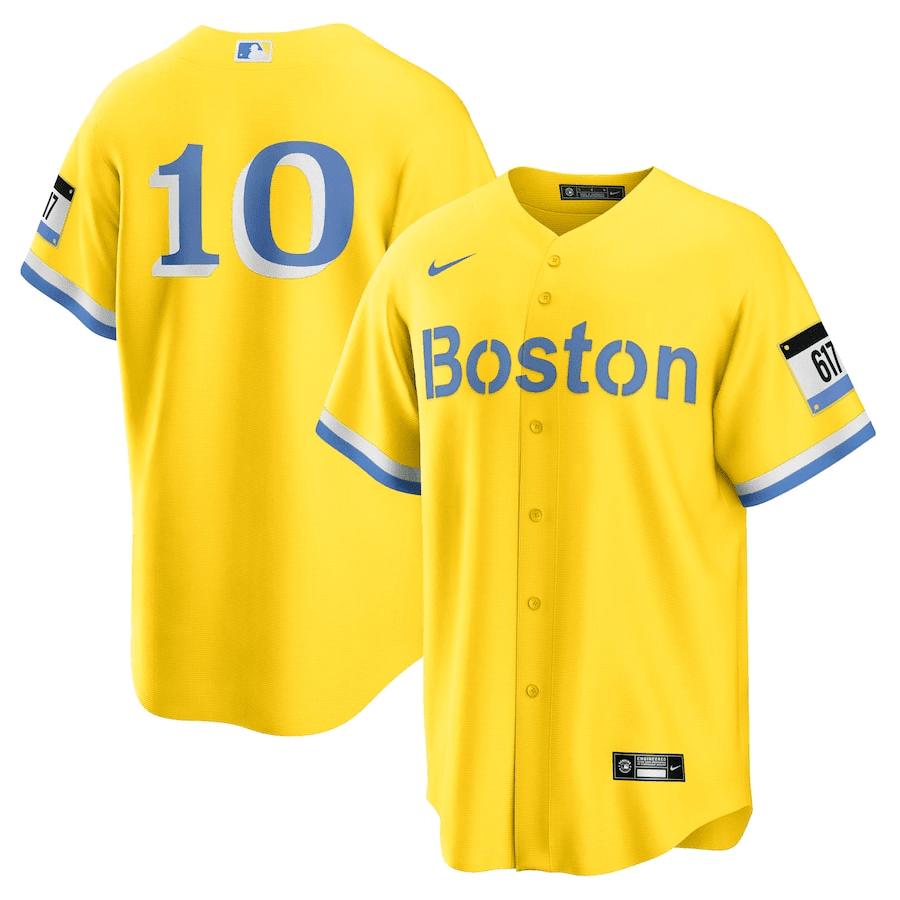 Trevor Story 10 Boston Red Sox City Connect Jersey – Gold/Light Blue