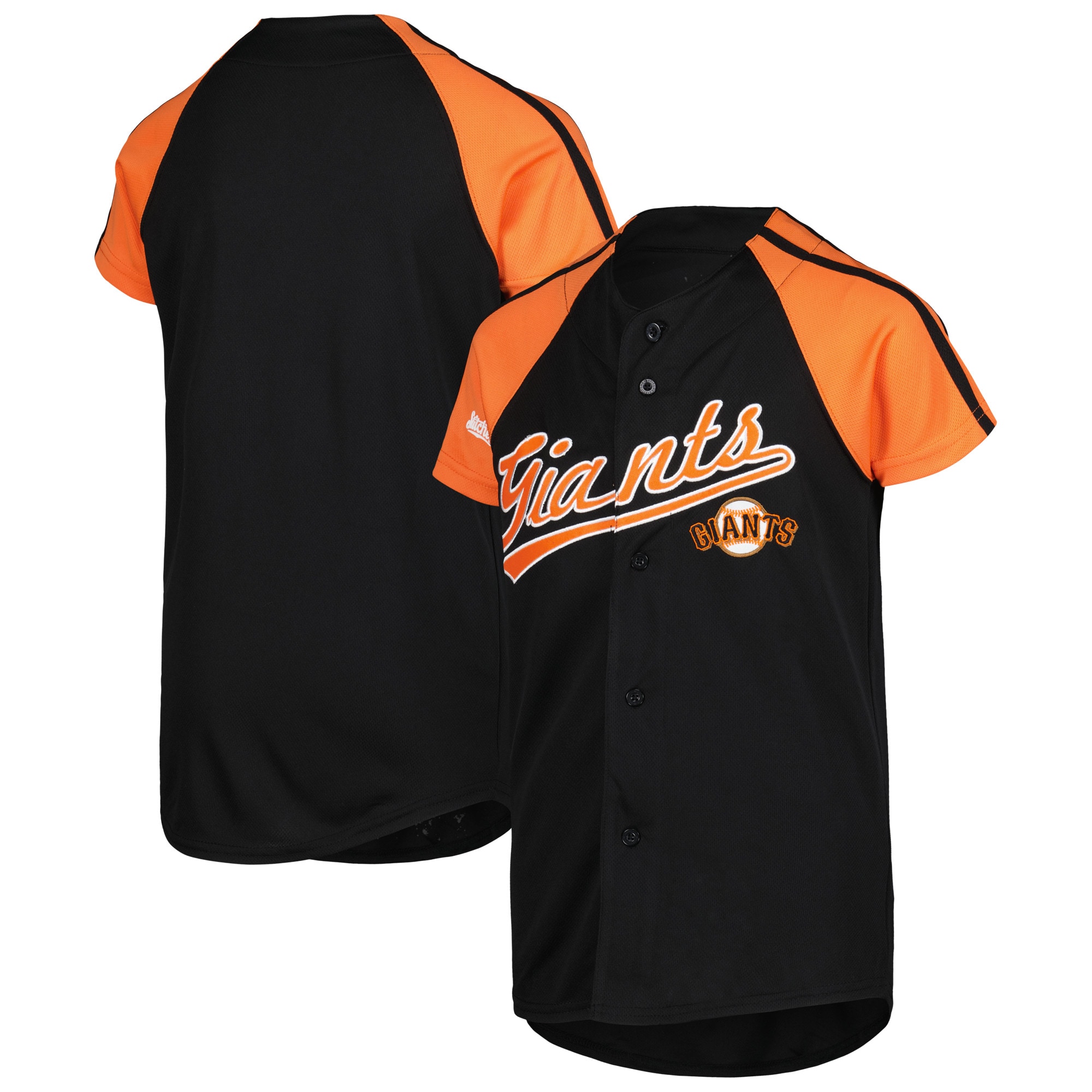 Youth San Francisco Giants Stitches Black/Orange Team Jersey