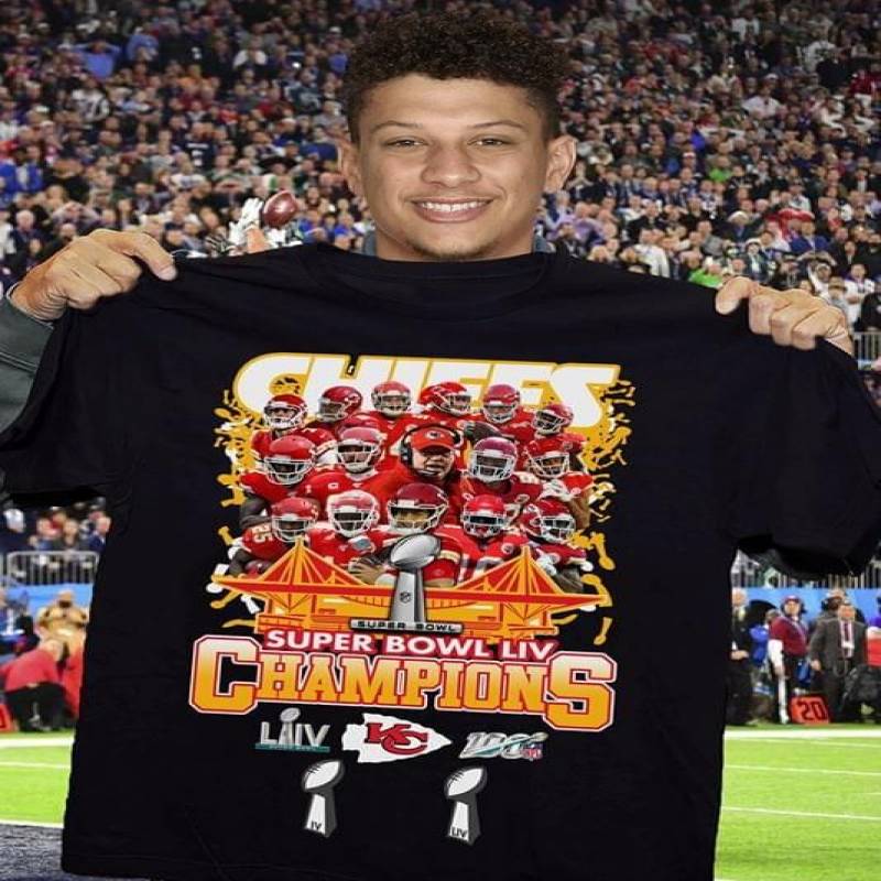 Chiefs Super Bowl Liv Champions Quotes And Beautiful Imagine Art Print Sticker Logo And Members Of Kansas City Chiefs Rugby Team Black Men And Women T Shirt S-5Xl