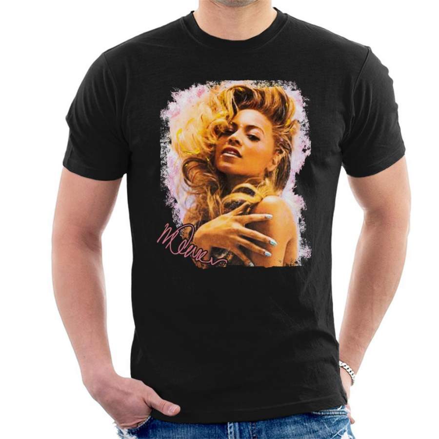 Sidney Maurer Original Portrait Of Singer Beyonce Shiny Nails Men’s T-Shirt