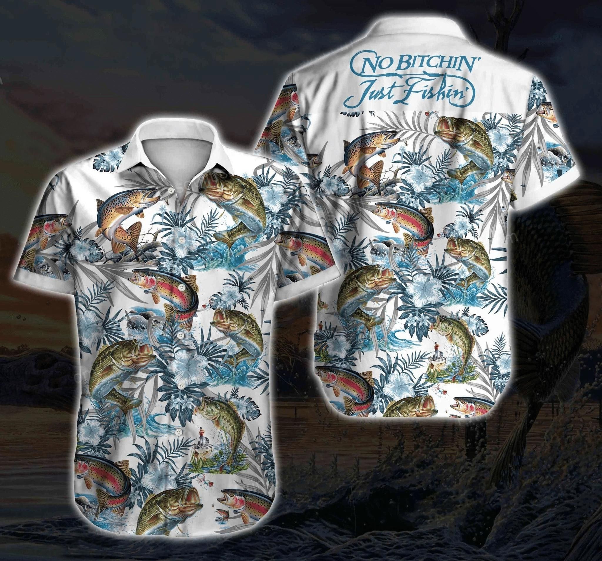 Just Fishing Aloha Hawaii Shirt Colorful Short Sleeve Summer Beach Casual For Men And Women Ha8446