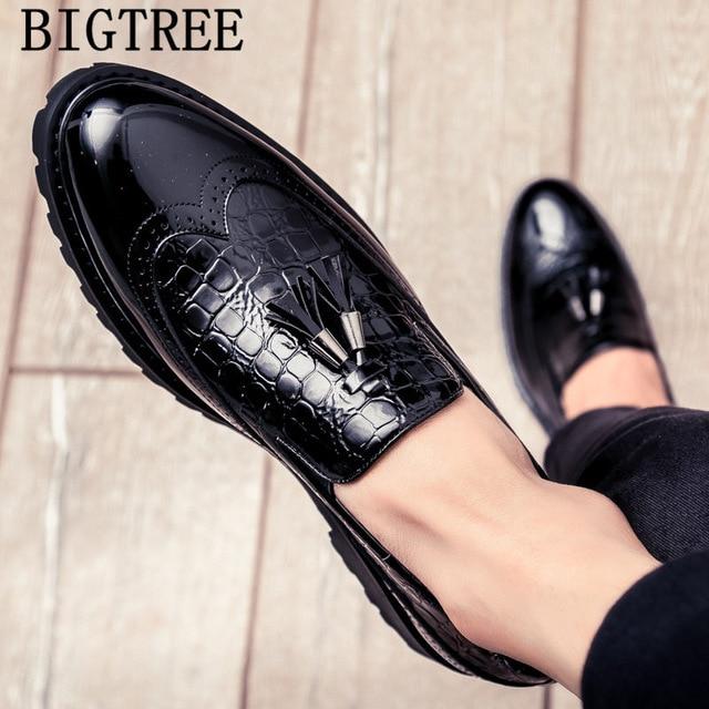 Crocodile Shoes Fashion Men Shoes Wedding Loafers Men Luxury  Leather Dress Shoes