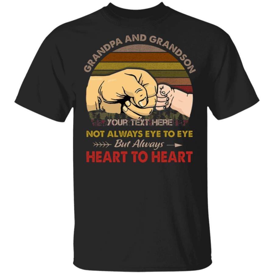 Grandpa And Grandson Personalized T-shirt Always Heart To Heart Vintage Tee MT05