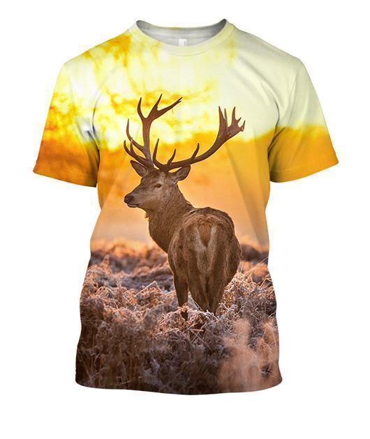 Twilight And Deer 3D All Over Print | Hoodie | Unisex | Full Size | Adult | Colorful | HT2409