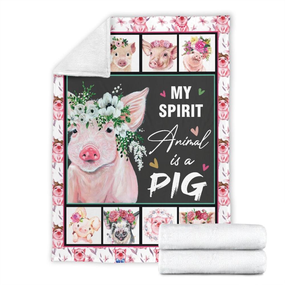 Animal Pig Is My Spirit Special Gift Fleece Blanket Family Gift Home Decor Bedding Couch Sofa Soft And Comfy Cozy