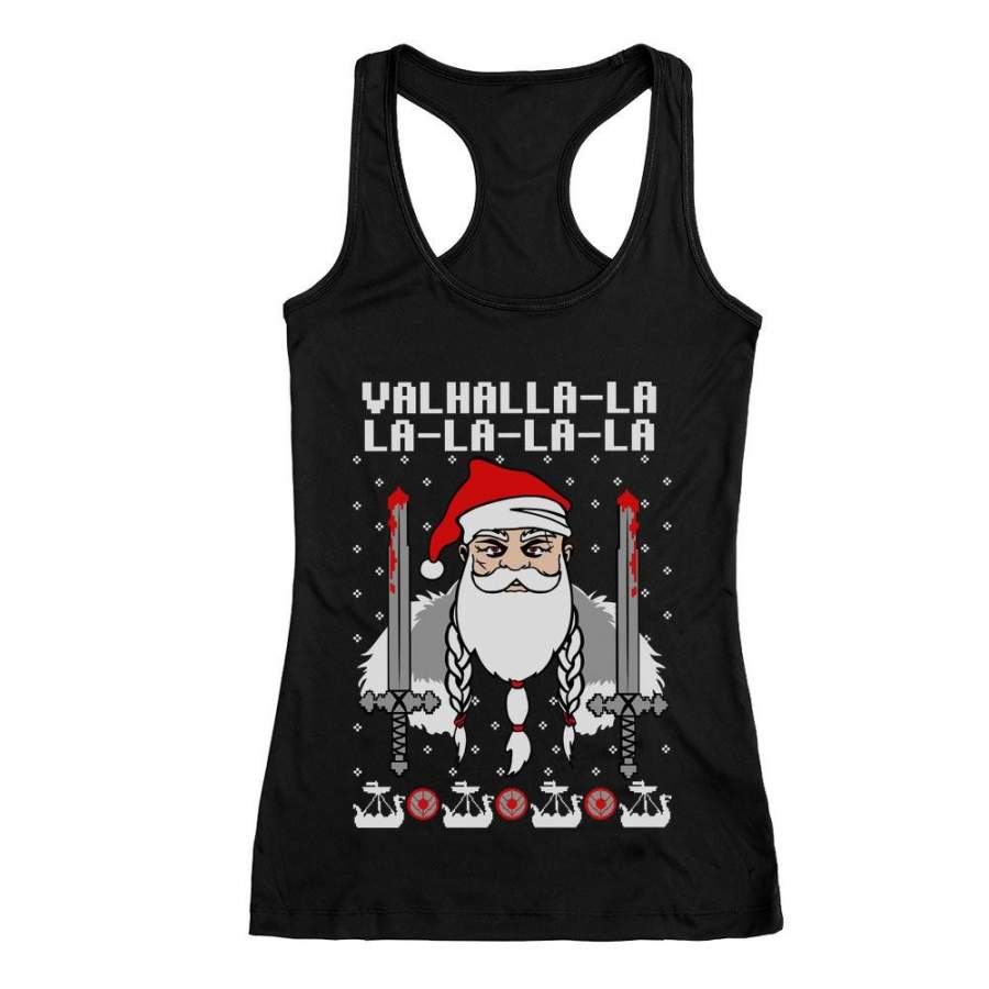 Viking Nordic God Valhalla Ugly Christmas Sweater Racerback Tank Top