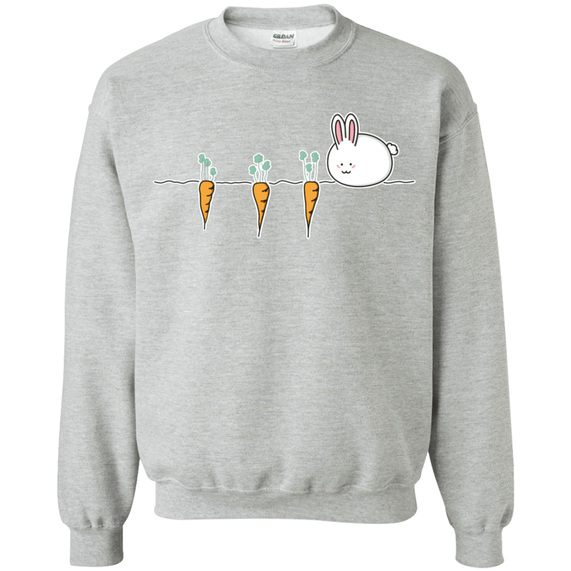 Kawaii Rabbit And Carrots Crewneck Sweatshirt