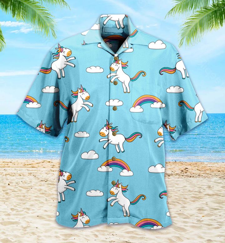 Unicorn Blue Hawaii Shirt Ha69499