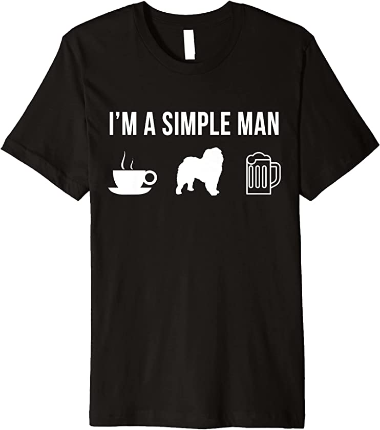 Mens Pet Chow-Chow Dog Puppy Simple Man Premium T-Shirt