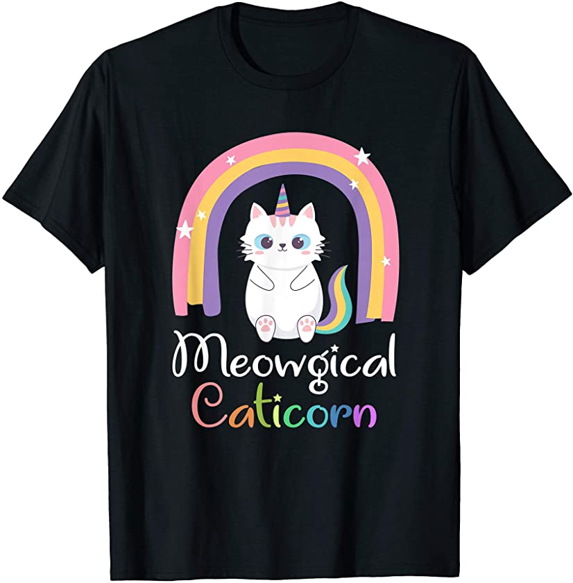 Caticorn Meowgical Rainbow For kitten lovers Kawaii T-Shirt