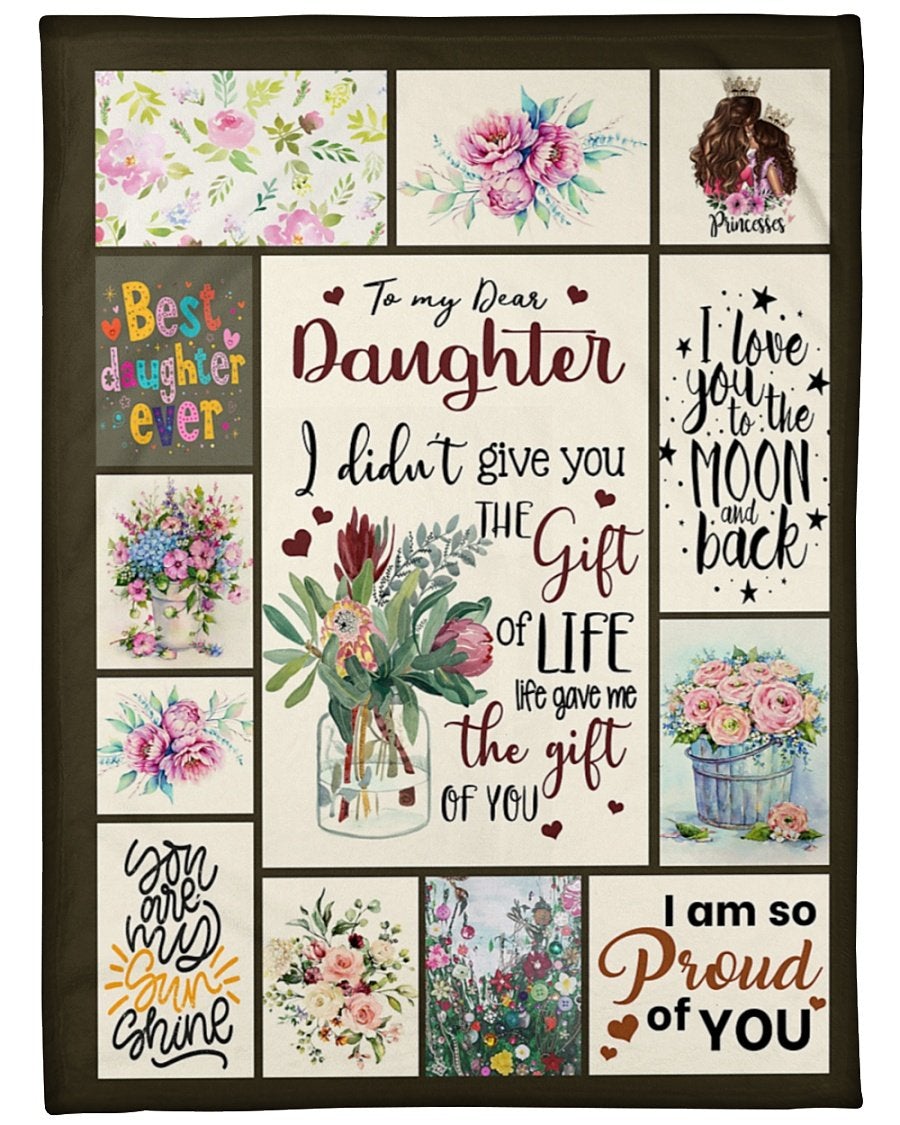 To My Daughter I Am So Proud Of You Fleece Blanket Gift For Daughter Birthday Gift Family Gift Gift From Mom To Daughter Home Decor Bedding Couch Sofa Soft And Comfy Cozy