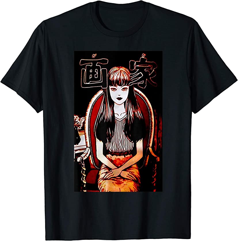 Vintage Junji Ito Tomie Manga Aesthetic Gift Sitting Girl T-Shirt