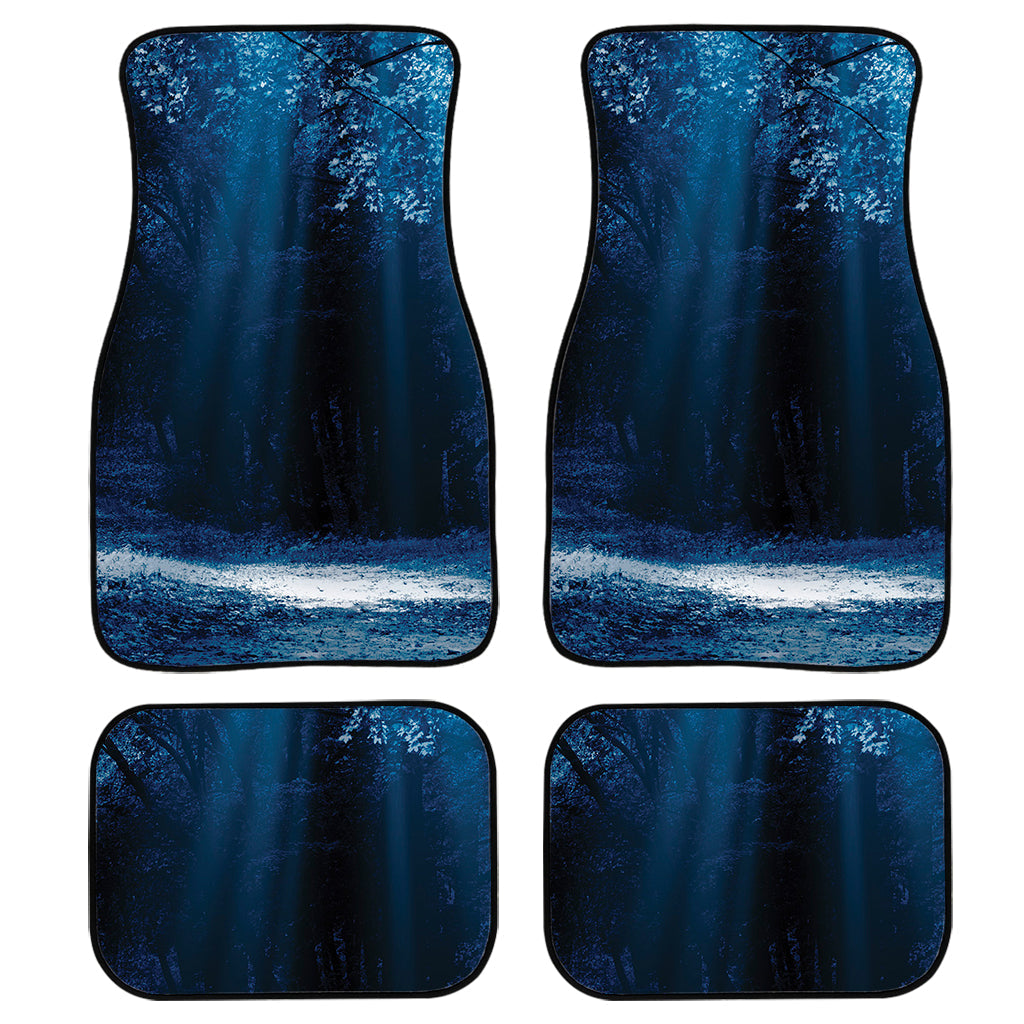 Night Forest And Moonlight Print Front And Back Car Floor Mats, Front Car Mat