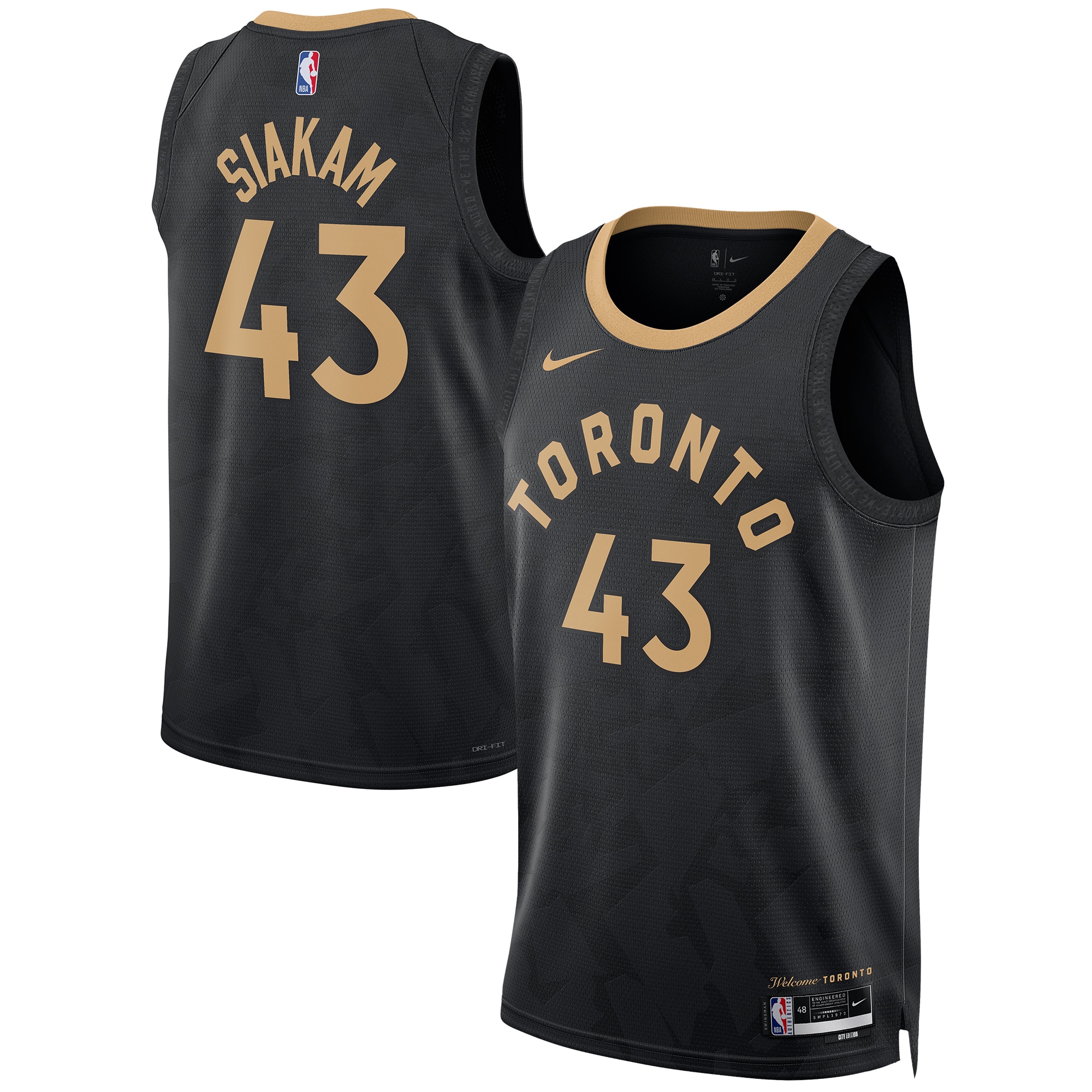 Pascal Siakam Toronto Raptors Unisex 2022/23 Swingman Jersey – City Edition – Black