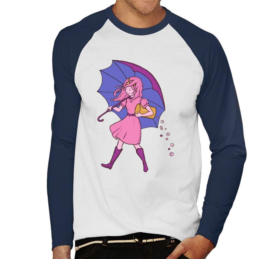 Adventure Time Princess Bubblegum Candy Girl Men’s Baseball Long Sleeved T-Shirt