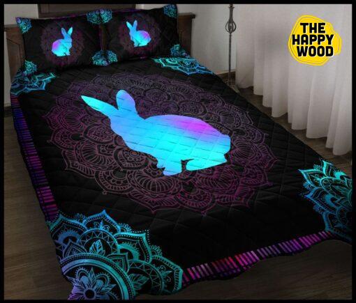 Rabbit Light Color Quilt Bed Set And Pillow Covers