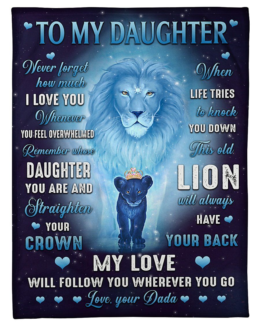 This Old Lion Will Always Have Your Back Dada To Daughter Fleece Blanket