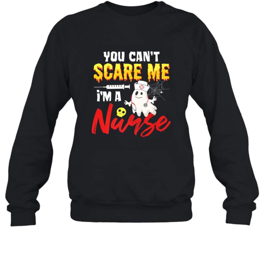 You Can’t Scare Me I’m A Nurse Funny Halloween Witch Hat Crewneck Sweatshirt