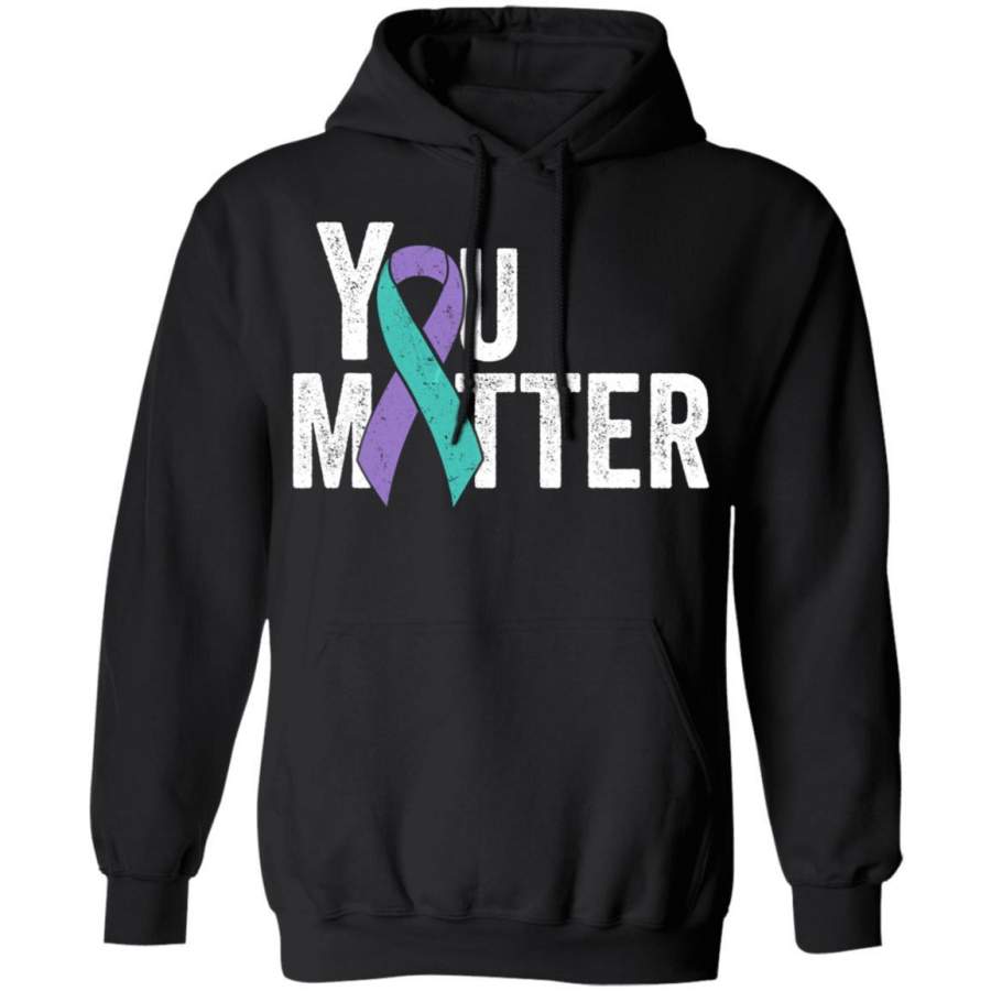 You Matter – Suicide Prevention Teal Purple Awareness Ribbon Hoodie