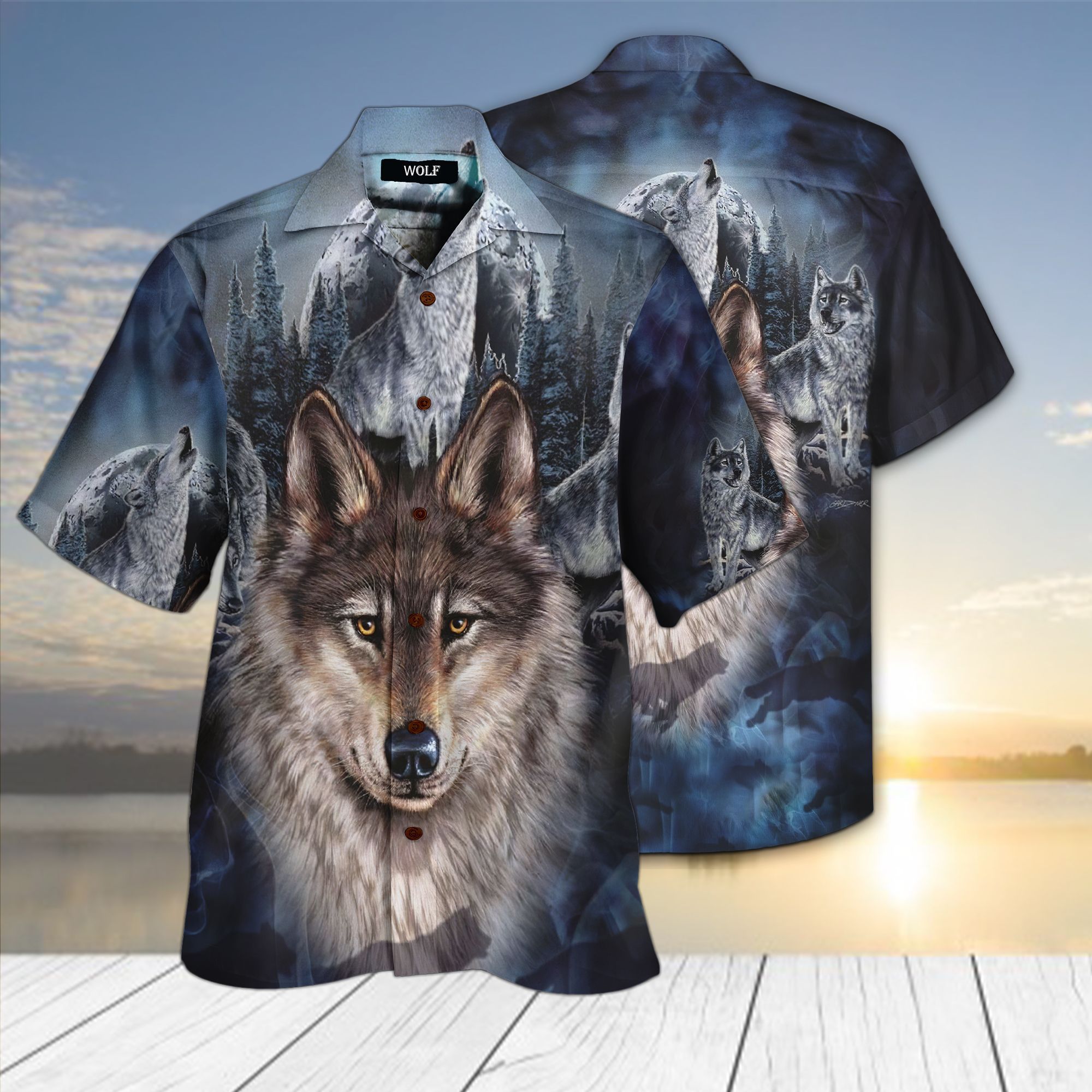 Wolf Moon All Over Printed Hawaii Shirt Ha70088