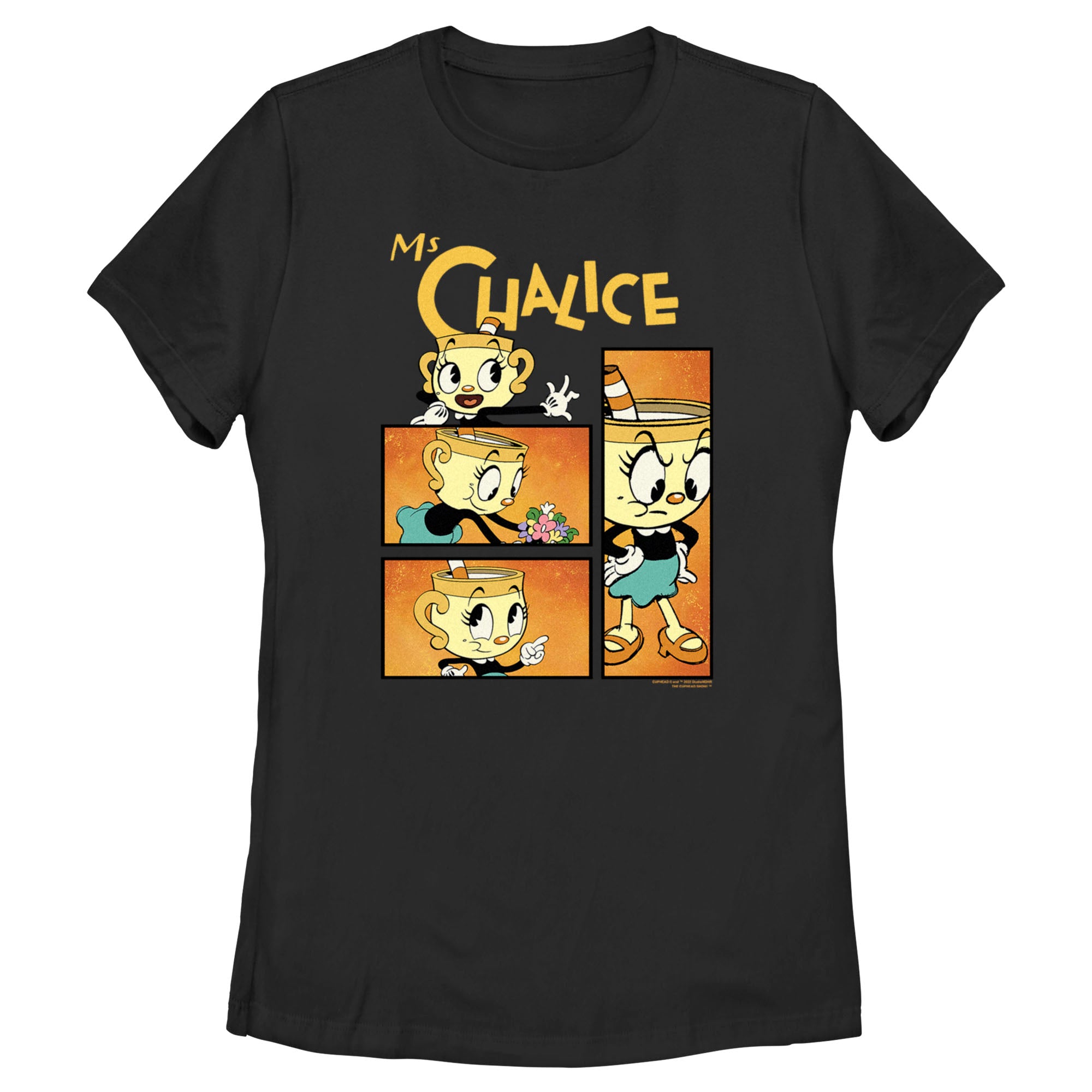 Women’S The Cuphead Show! Ms. Chalice Panels T-Shirt