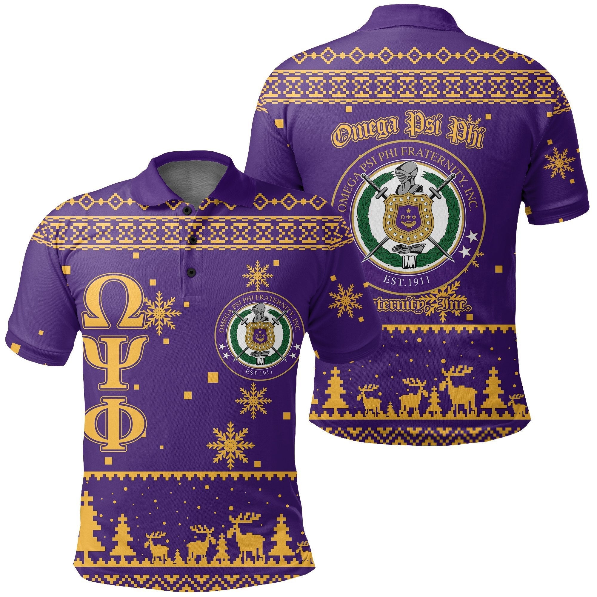 Fraternity Polo – Christmas Shield Of Omega Psi Phi Polo Shirt