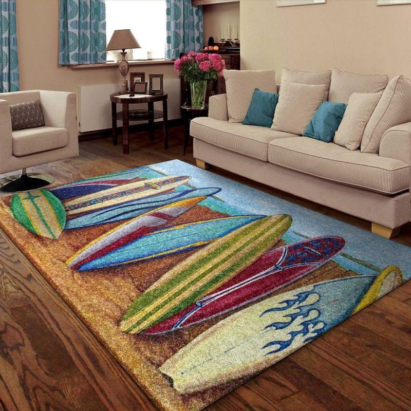 Surfboard On Beach Living Room Carpet Rug – Animal Door Mats Funny Rug Gift Floor Decorate