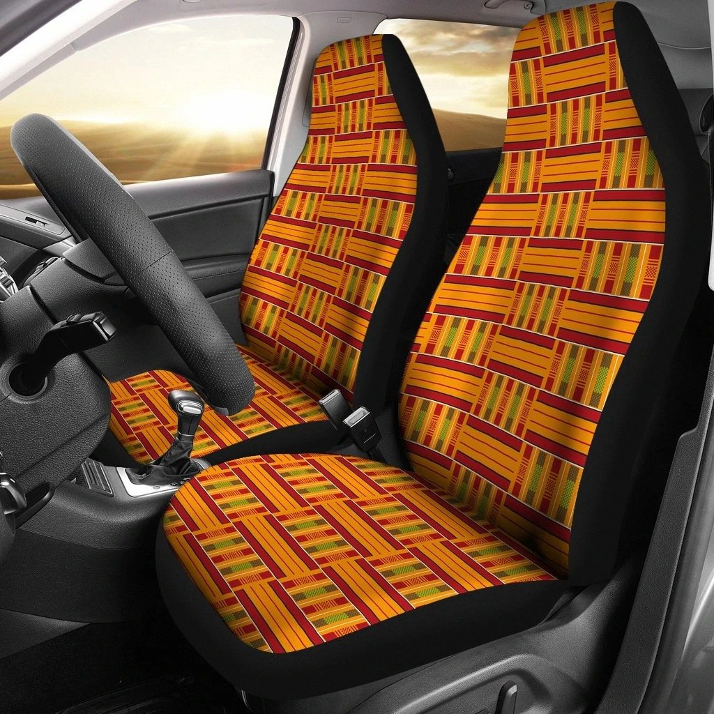 Kente Car Seat Covers Set 2 Pc, Car Accessories Car Mats Covers