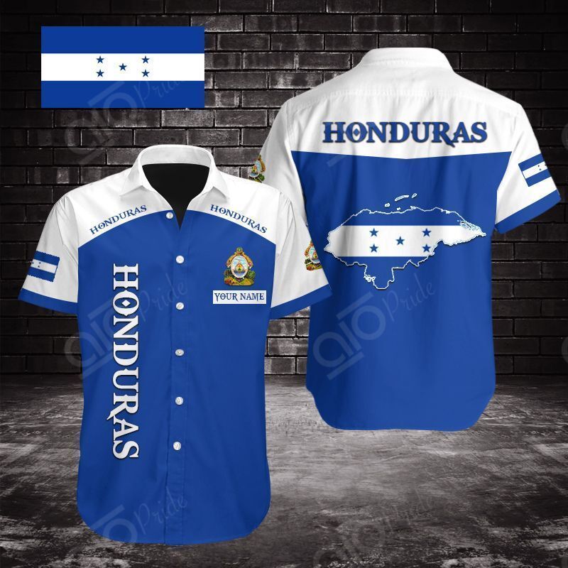 Get Now Hawaii Customize Honduras Map Short Sleeve Linen Button Down Shirt Ha24662